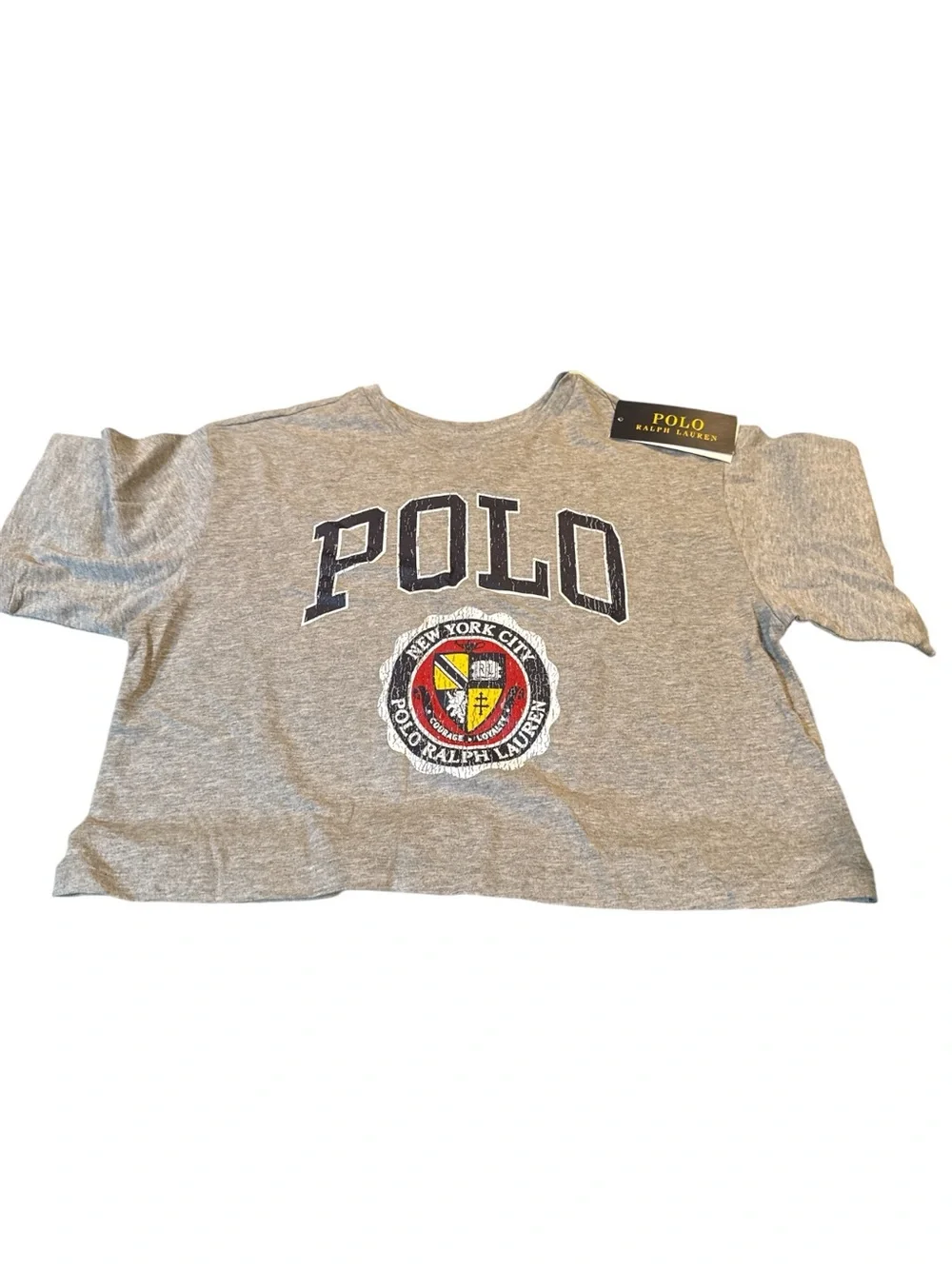 NWT Polo Ralph Lauren Girls Logo Crest Cotton Jersey Boxy Tee Classic Premium